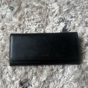 COACH VINTAGE BLACK LEATHER LONG WALLET